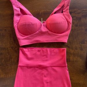 Hot Pink Crop & Skirt Set XS